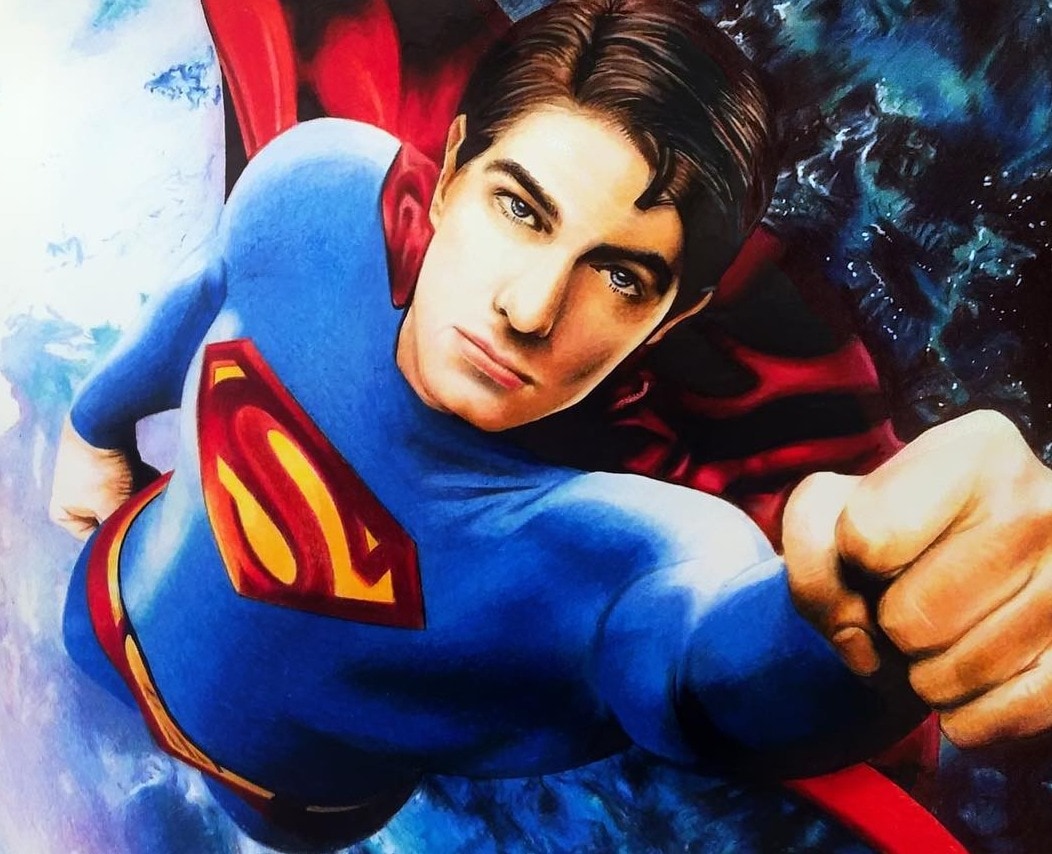 Superman drawing, graphite & ink by Danny Daniel (Character Art)