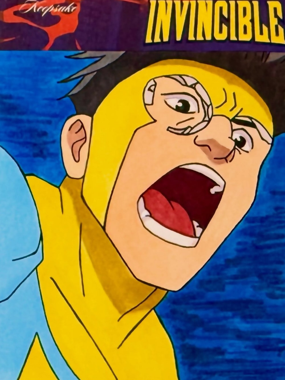 Invincible, hand-drawn trading card art by Danny Daniel (Invincible licensed work)