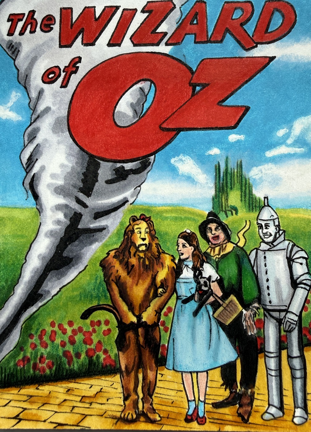 The Wizard of Oz poster, hand-drawn trading card art by Danny Daniel (Wizard of Oz)