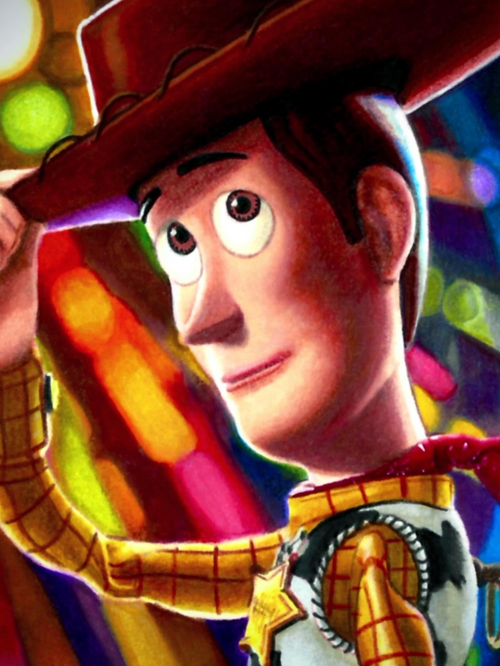 Woody, hand-drawn trading card art by Danny Daniel (Disney & Pixar)