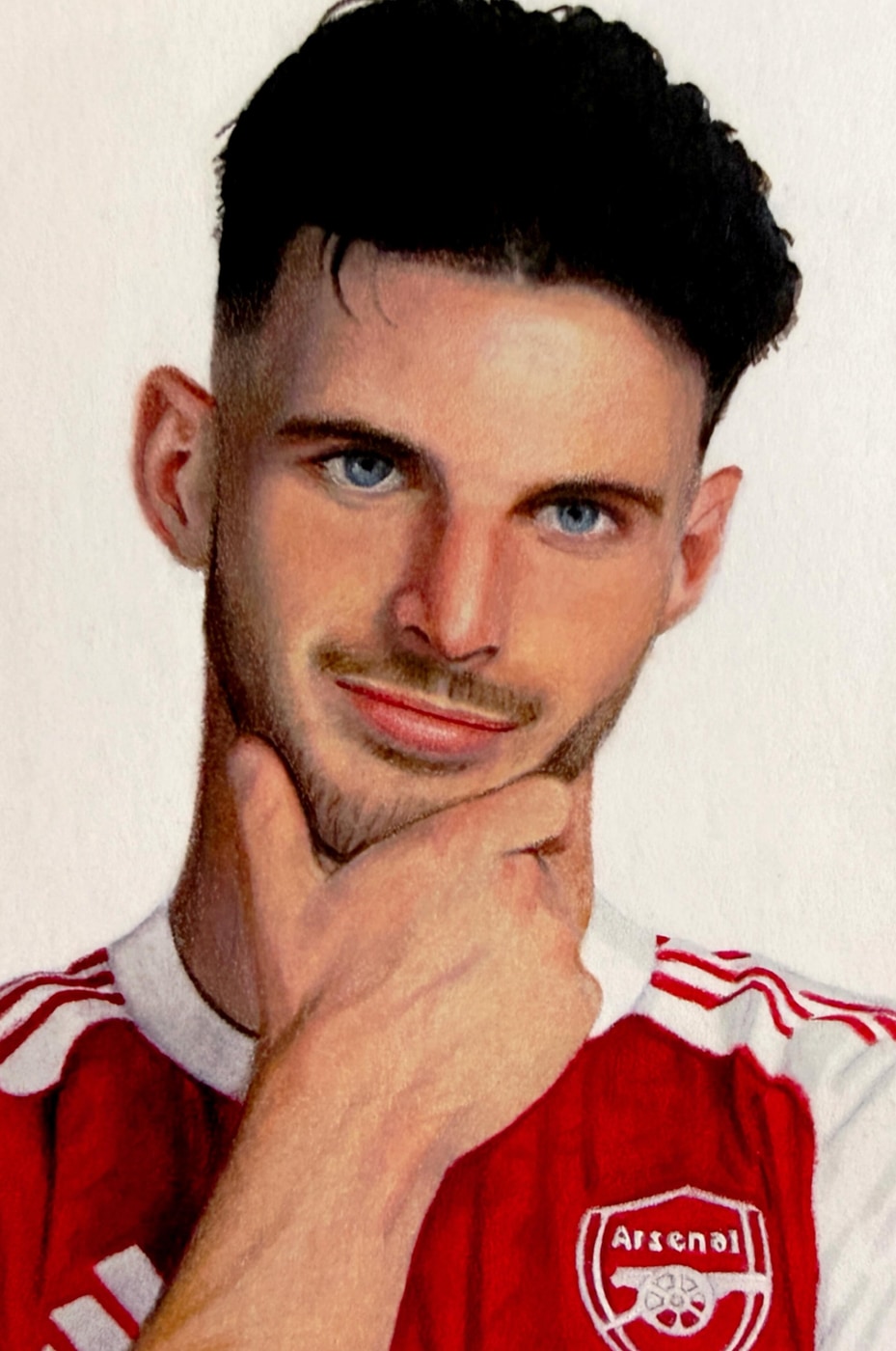 Footballer portrait, hand-drawn trading card art by Danny Daniel (Sports)