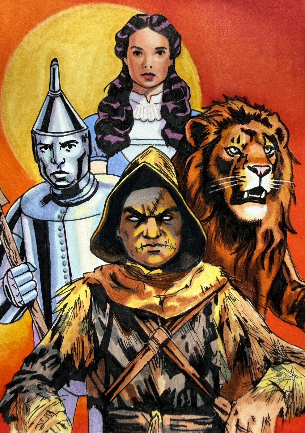 Dark Oz, hand-drawn trading card art by Danny Daniel (Wizard of Oz)