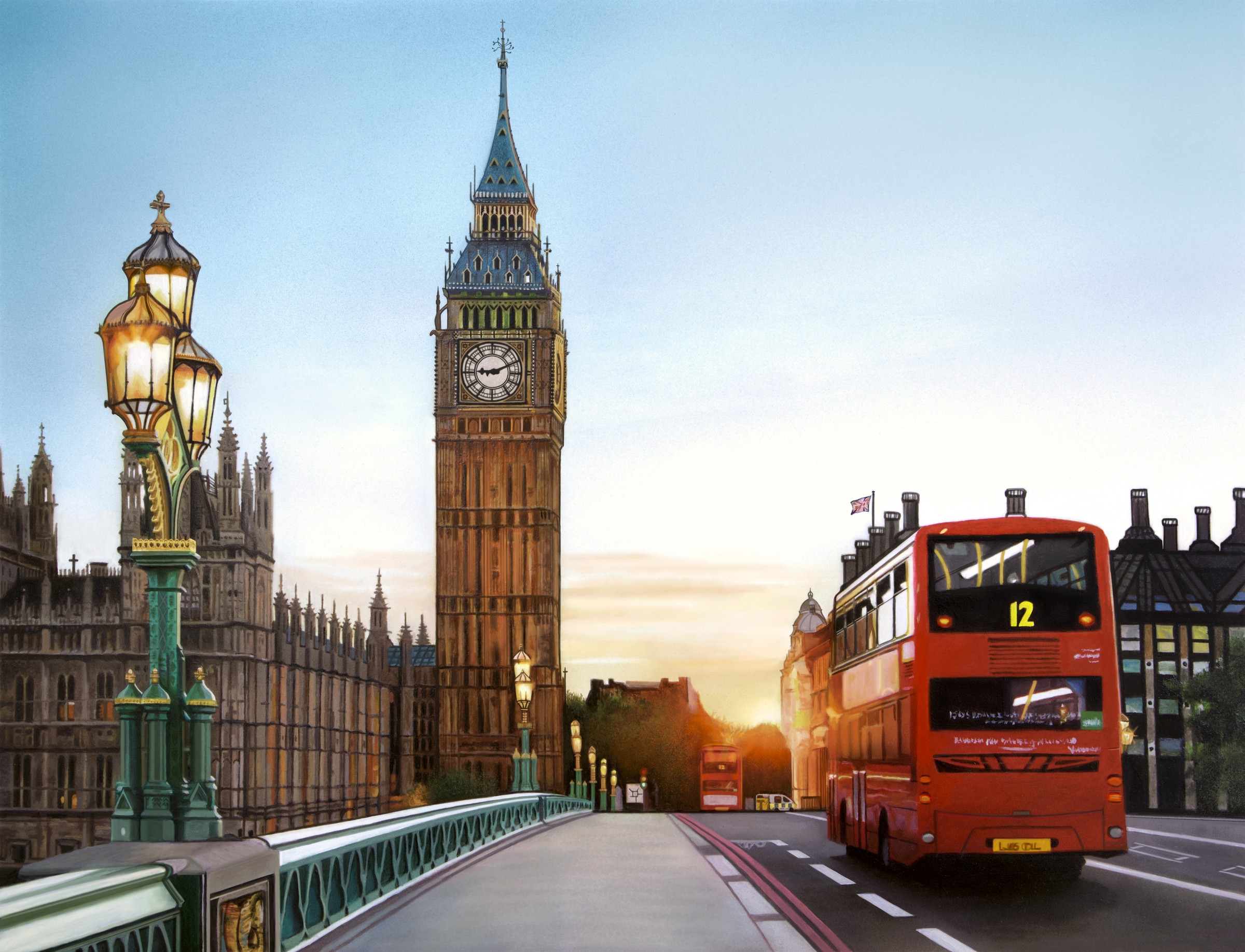 London, Westminster, hand-drawn original art by Danny Daniel (Fine Art)