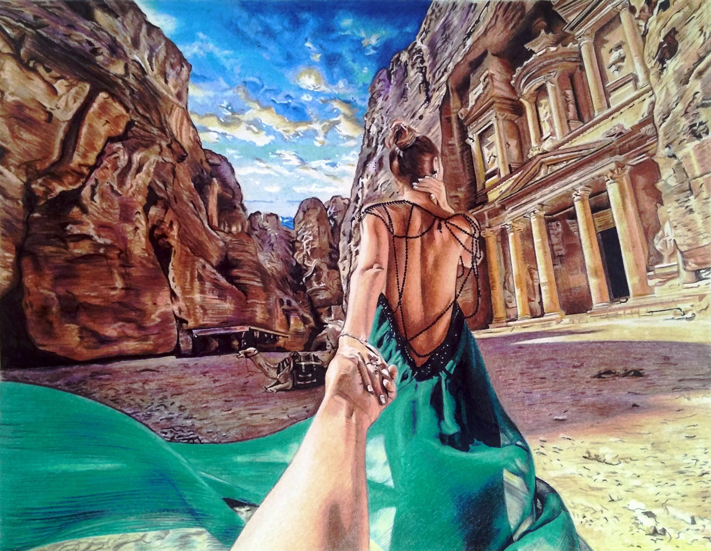 Petra, hand-drawn original art by Danny Daniel (Fine Art)