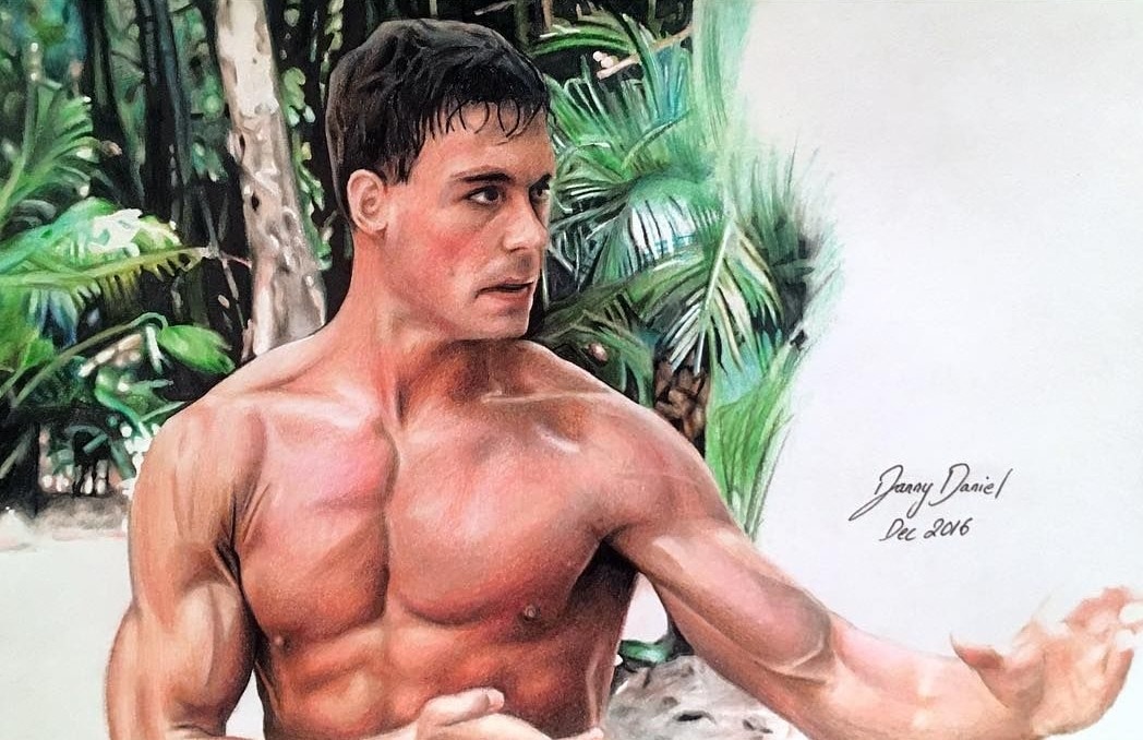 JCVD, hand-drawn original art by Danny Daniel (Portraits)